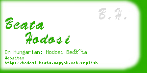 beata hodosi business card